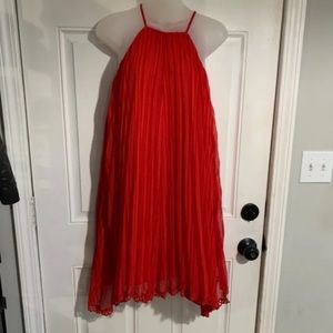 Neiman Marcus NEW Endless Rose Women's Red Pleated Sleeveless Dress Size XS